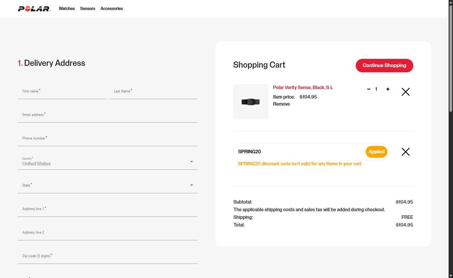 Polar checkout page showing Polar coupon code box | Screenshot taken by SimplyCodes community member on Jan 17, 2026