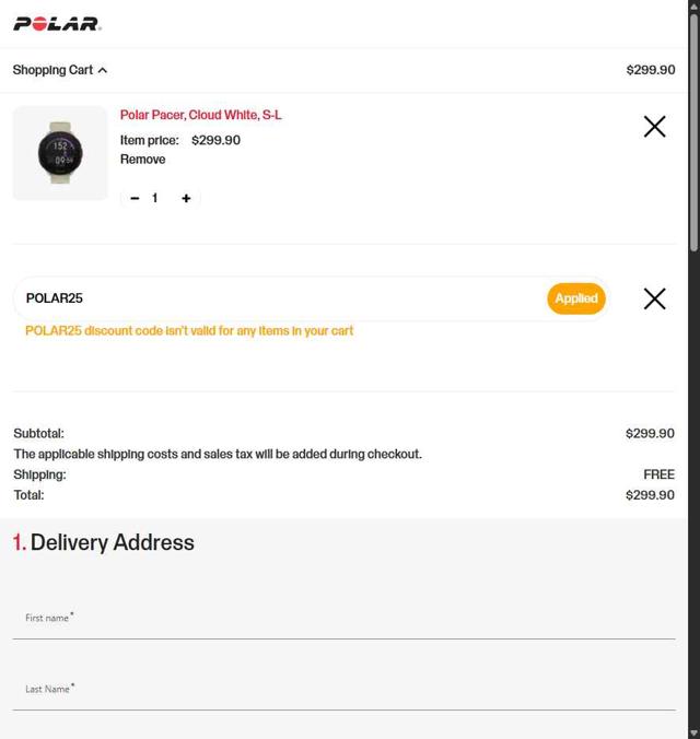 Polar checkout page showing Polar coupon code box | Screenshot taken by SimplyCodes community member on Sep 22, 2025