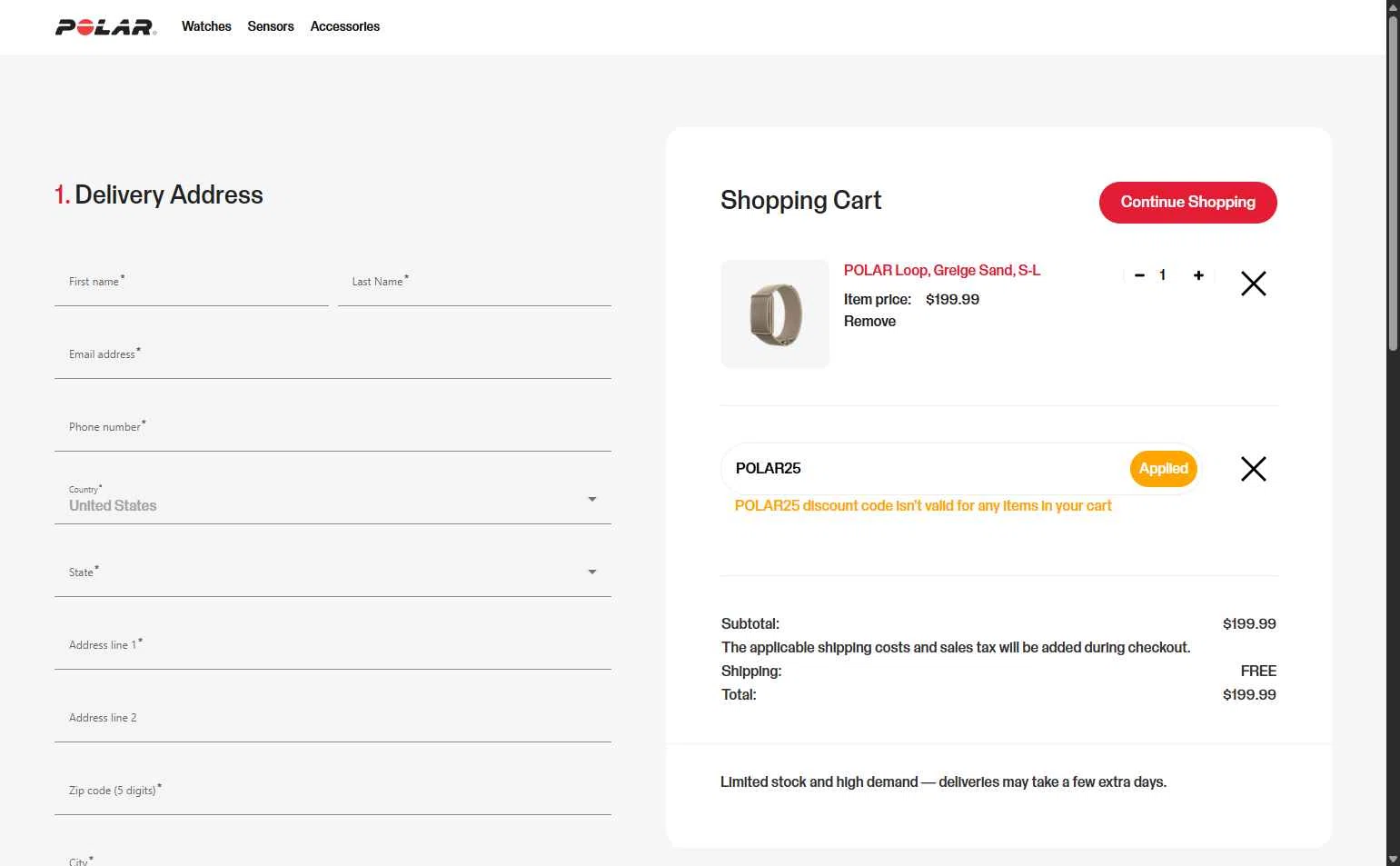 Polar checkout page showing Polar coupon code box | Screenshot taken by SimplyCodes community member on Dec 28, 2025