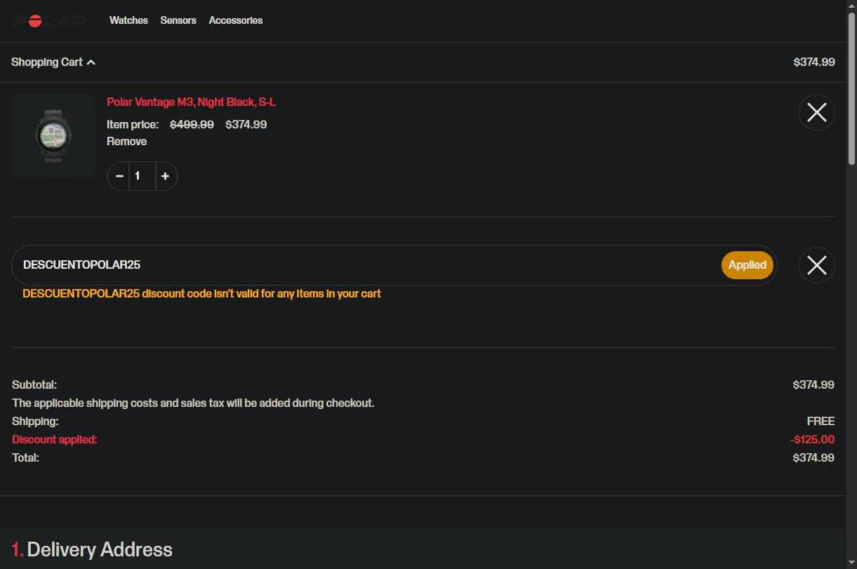Polar checkout page showing Polar coupon code box | Screenshot taken by SimplyCodes community member on Jan 29, 2026