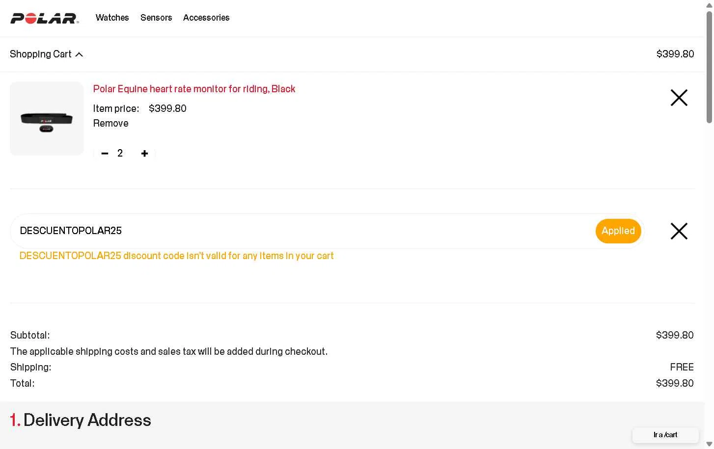 Polar checkout page showing Polar coupon code box | Screenshot taken by SimplyCodes community member on Dec 22, 2025