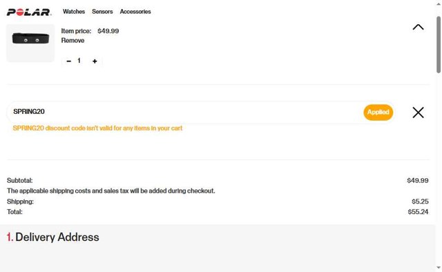 Polar checkout page showing Polar coupon code box | Screenshot taken by SimplyCodes community member on Aug 19, 2025
