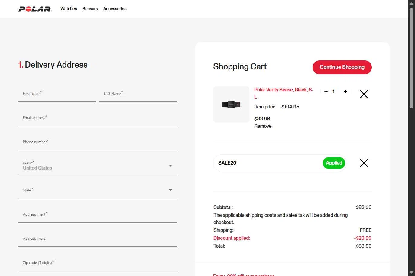 Polar checkout page showing Polar coupon code box | Screenshot taken by SimplyCodes community member on Jan 4, 2026