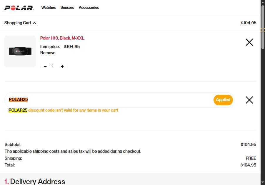 Verification screenshot for Save on Select Items at Polar - 4mo ago