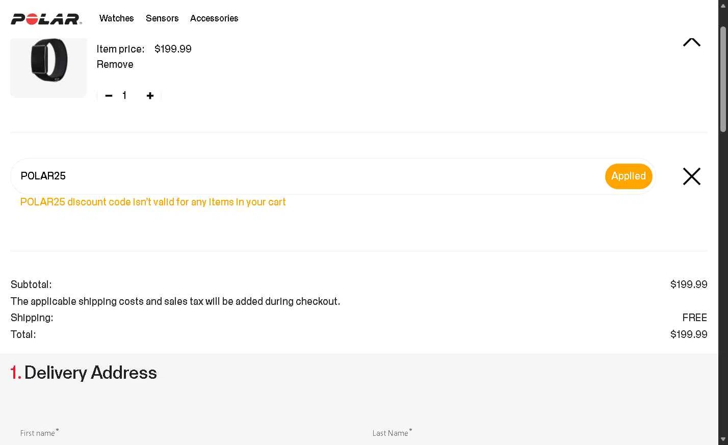 Verification screenshot for Save on Select Items at Polar - 3mo ago