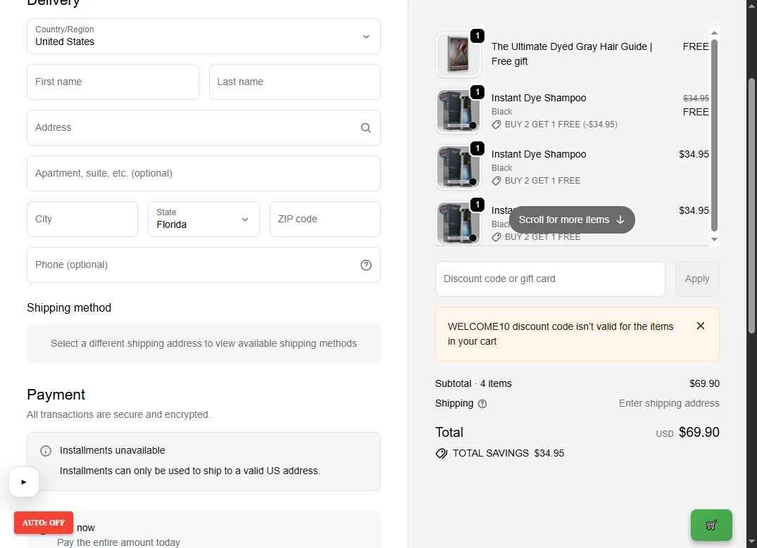Polar Haircare checkout page showing Polar Haircare discount code box | Screenshot taken by SimplyCodes community member on Jan 15, 2026