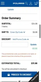 GARAGE20 coupon verification screenshot