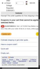 ELEKTOR0411 coupon verification screenshot