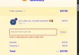CYBER coupon verification screenshot