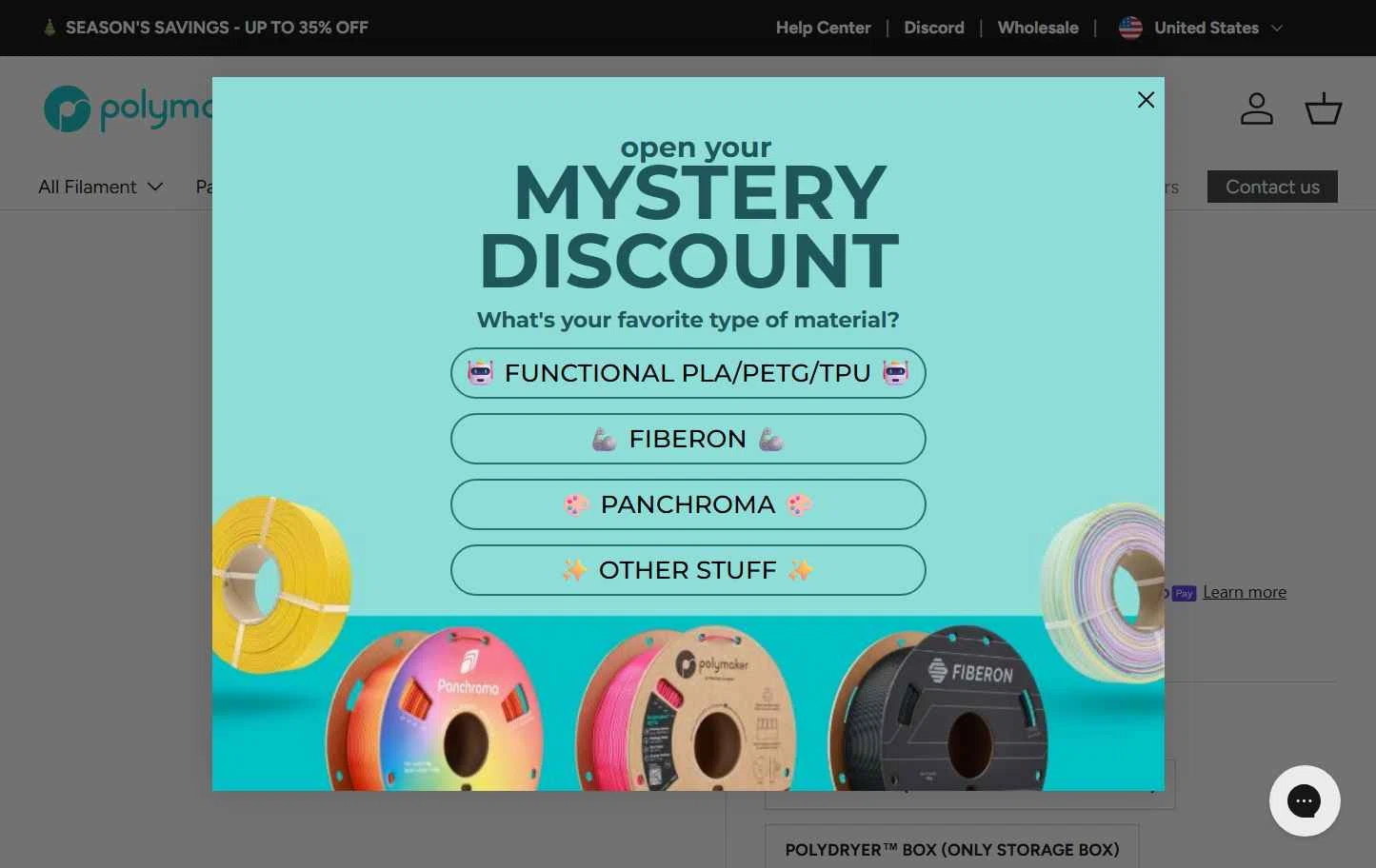 Polymaker checkout page showing Polymaker discount code box | Screenshot taken by SimplyCodes community member on Dec 25, 2025