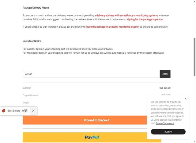 Pomoly checkout page showing Pomoly discount code box | Screenshot taken by SimplyCodes community member on May 14, 2025