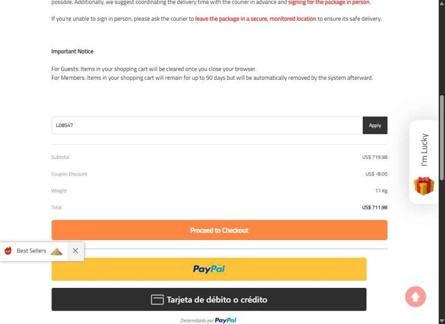Pomoly checkout page showing Pomoly discount code box | Screenshot taken by SimplyCodes community member on Aug 13, 2025