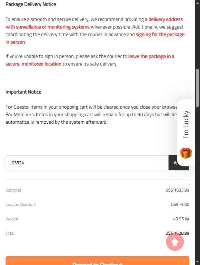 Pomoly checkout page showing Pomoly discount code box | Screenshot taken by SimplyCodes community member on May 14, 2025