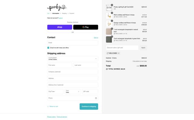 Pooky US checkout page showing Pooky US promo code box | Screenshot taken by SimplyCodes community member on Sep 11, 2025