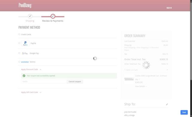 PoolDawg.com checkout page showing PoolDawg.com discount code box | Screenshot taken by SimplyCodes community member on Jul 16, 2025