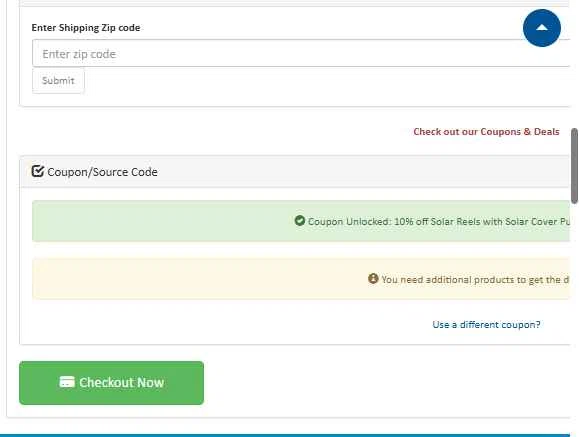 PoolSupplies checkout page showing PoolSupplies coupon code box | Screenshot taken by SimplyCodes community member on Jan 21, 2026