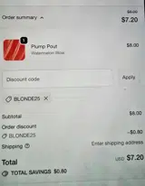 BLONDE25 coupon verification screenshot