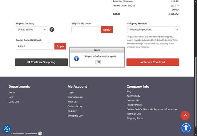 PopMarket checkout page showing PopMarket coupon code box | Screenshot taken by SimplyCodes community member on Aug 29, 2025