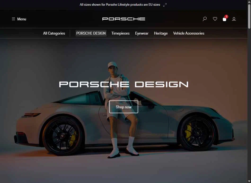 Porsche Design checkout page showing Porsche Design promo code box | Screenshot taken by SimplyCodes community member on May 4, 2025