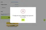 WELCOME coupon verification screenshot