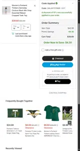 Portland Timbers coupon verification screenshot