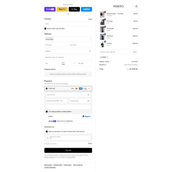 Porto checkout page showing Porto discount code box | Screenshot taken by SimplyCodes community member on Jul 25, 2025