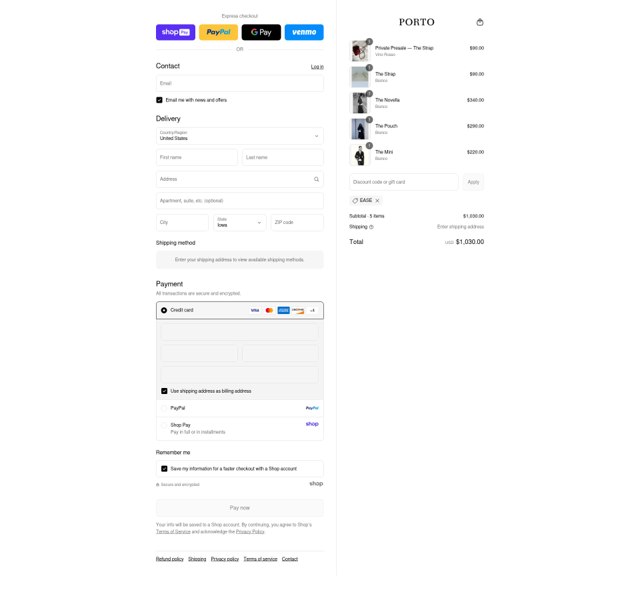 Porto checkout page showing Porto discount code box | Screenshot taken by SimplyCodes community member on Aug 24, 2025
