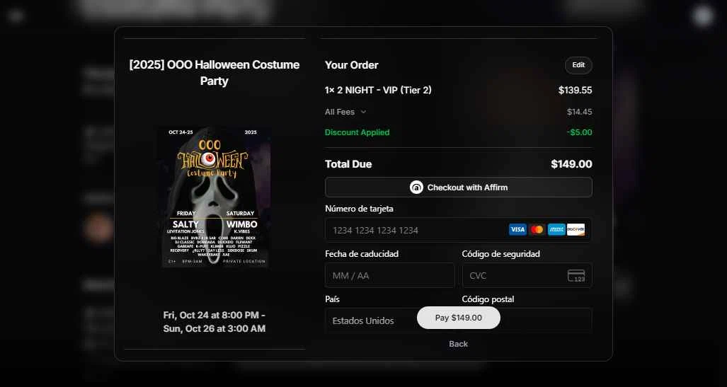 Posh.vip checkout page showing Posh.vip promo code box | Screenshot taken by SimplyCodes community member on Oct 20, 2025
