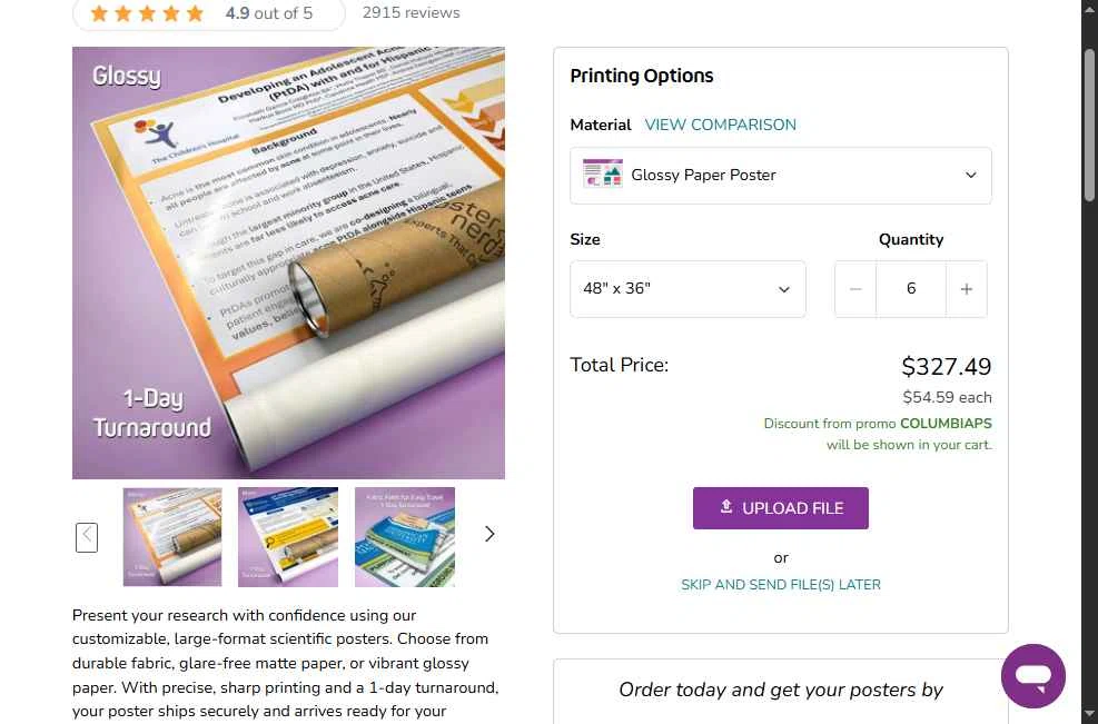 PosterNerd checkout page showing PosterNerd promo code box | Screenshot taken by SimplyCodes community member on Oct 28, 2025