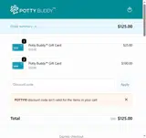 POTTY10 coupon verification screenshot