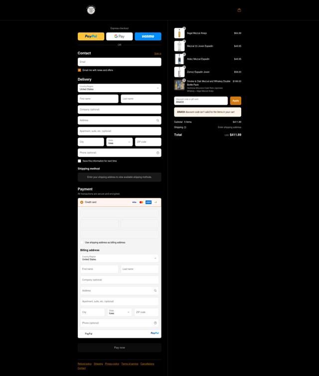 Pour More checkout page showing Pour More discount code box | Screenshot taken by SimplyCodes community member on Sep 13, 2025