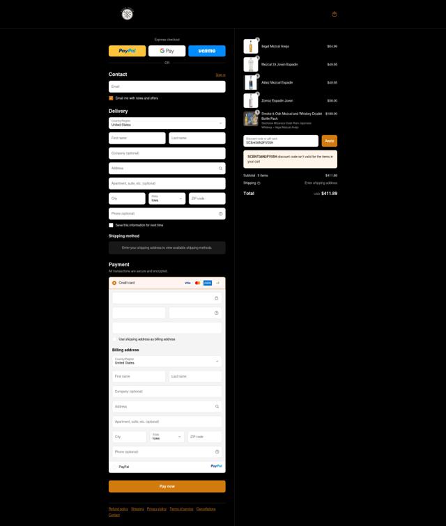 Pour More checkout page showing Pour More discount code box | Screenshot taken by SimplyCodes community member on Sep 13, 2025