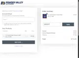 Powder Valley Outdoors coupon verification screenshot