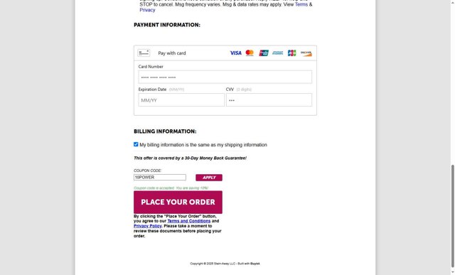 Power Swabs checkout page showing Power Swabs coupon code box | Screenshot taken by SimplyCodes community member on Jun 7, 2025