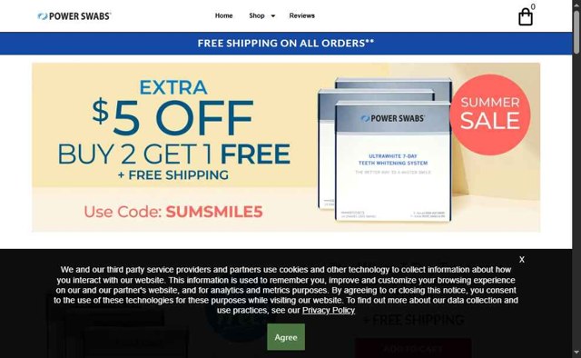 Power Swabs checkout page showing Power Swabs coupon code box | Screenshot taken by SimplyCodes community member on Sep 3, 2025