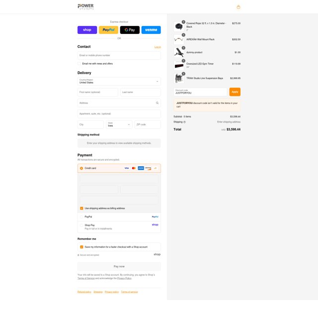 Power Systems checkout page showing Power Systems promo code box | Screenshot taken by SimplyCodes community member on Sep 5, 2025