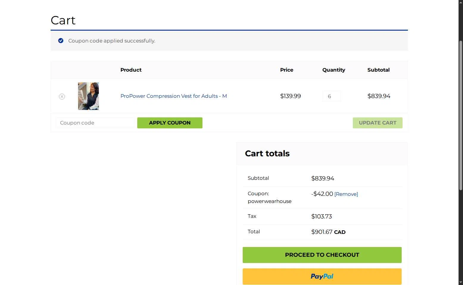 Power WearHouse checkout page showing Power WearHouse promo code box | Screenshot taken by SimplyCodes community member on Dec 17, 2025