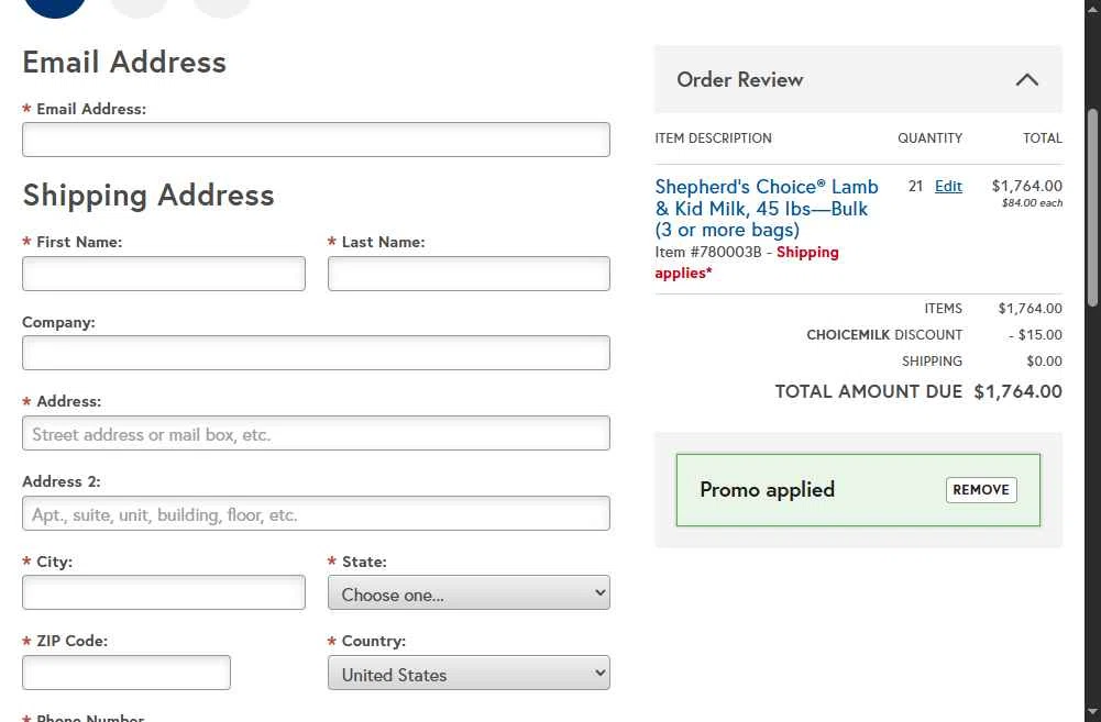 Premier 1 Supplies checkout page showing Premier 1 Supplies promo code box | Screenshot taken by SimplyCodes community member on Nov 13, 2025