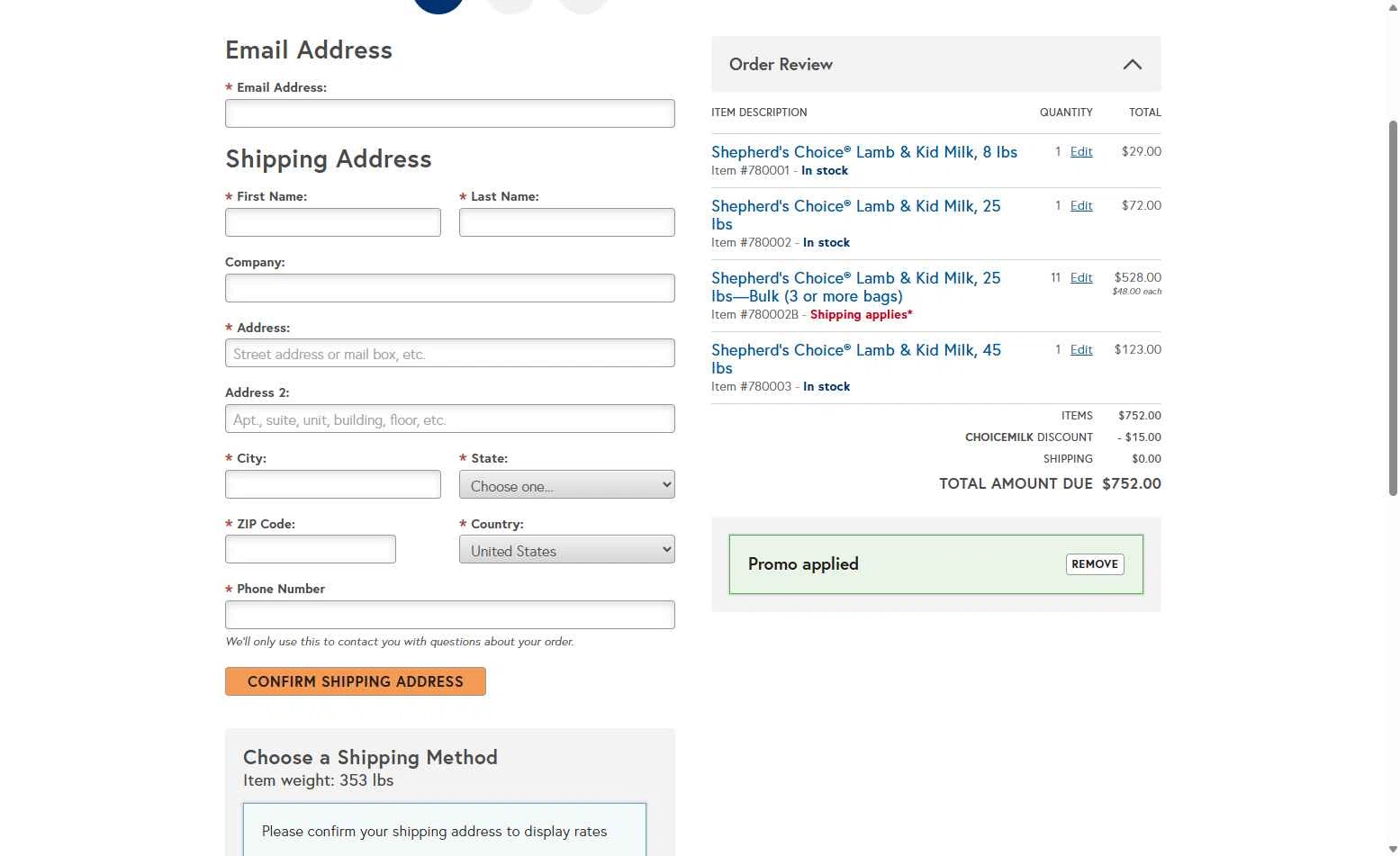 Premier 1 Supplies checkout page showing Premier 1 Supplies promo code box | Screenshot taken by SimplyCodes community member on Dec 14, 2025