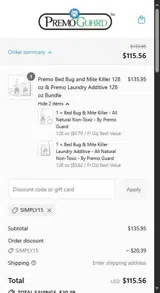 simply15 coupon verification screenshot