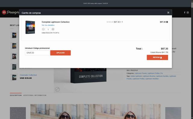 Presetpro checkout page showing Presetpro promo code box | Screenshot taken by SimplyCodes community member on Aug 4, 2025