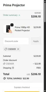CSEEKER coupon verification screenshot