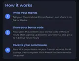 Prime Opinion US coupon verification screenshot