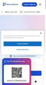 Prime Opinion US coupon verification screenshot