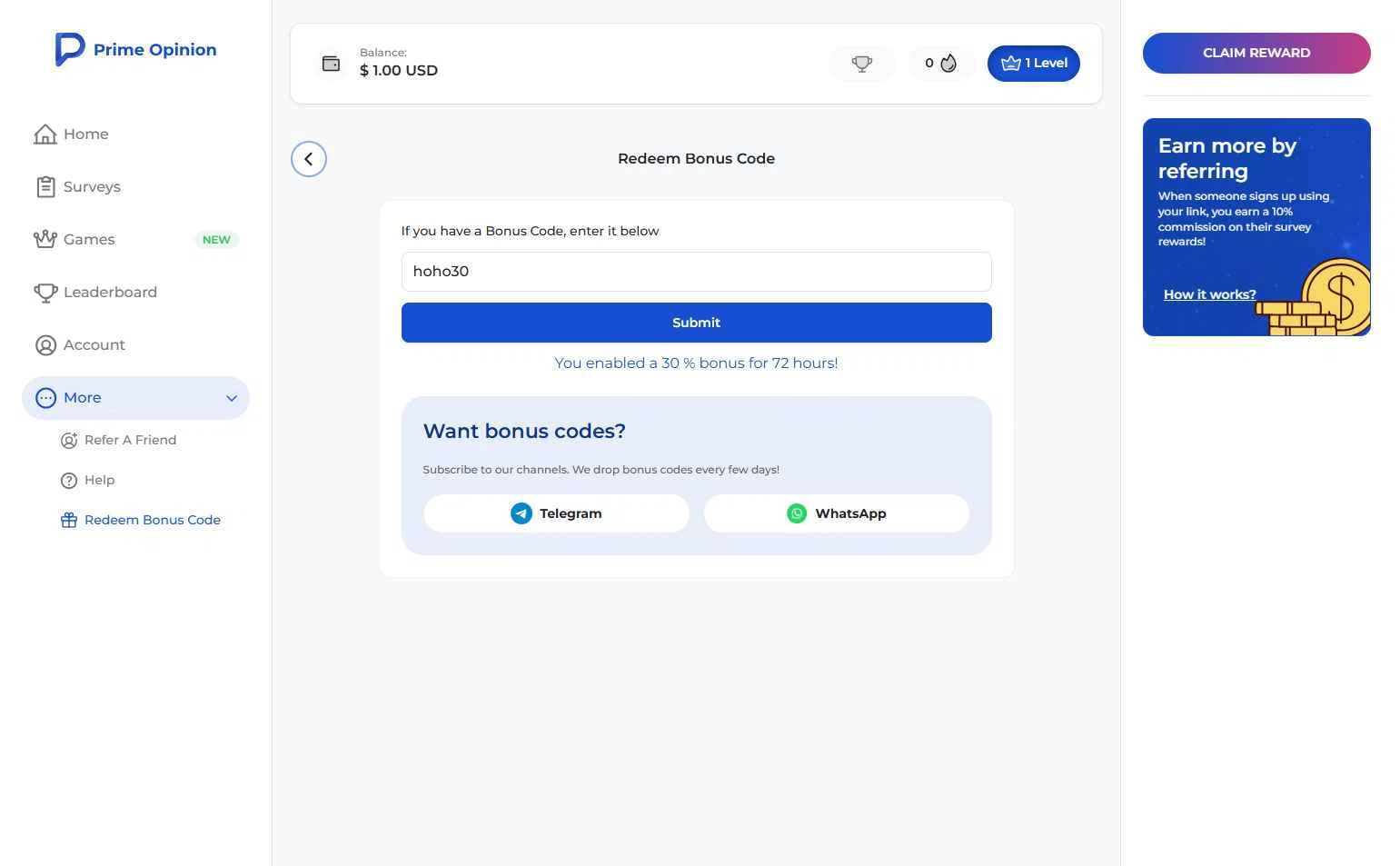 Prime Opinion US checkout page showing Prime Opinion US promo code box | Screenshot taken by SimplyCodes community member on Dec 22, 2025