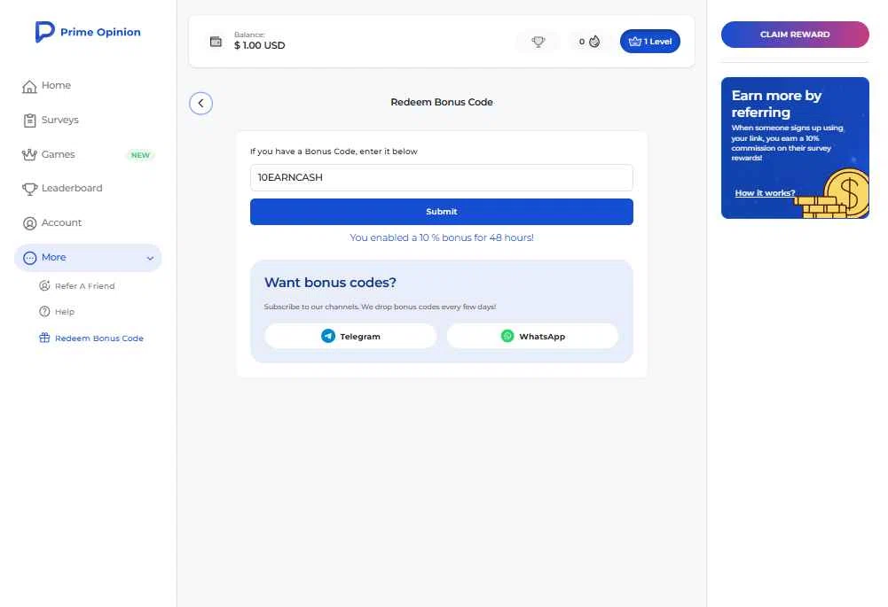 Prime Opinion US checkout page showing Prime Opinion US promo code box | Screenshot taken by SimplyCodes community member on Jan 22, 2026