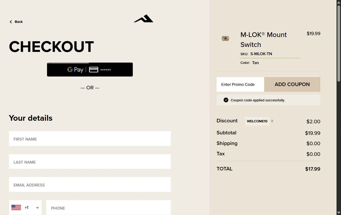 Princeton Tec checkout page showing Princeton Tec promo code box | Screenshot taken by SimplyCodes community member on Jul 22, 2025