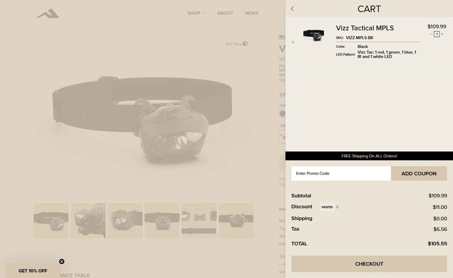 Princeton Tec checkout page showing Princeton Tec promo code box | Screenshot taken by SimplyCodes community member on Aug 1, 2025