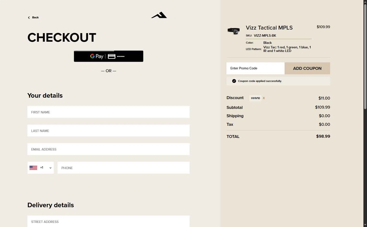 Princeton Tec checkout page showing Princeton Tec promo code box | Screenshot taken by SimplyCodes community member on Aug 30, 2025