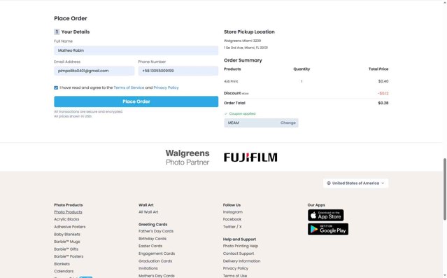 Printicular checkout page showing Printicular coupon code box | Screenshot taken by SimplyCodes community member on Jul 17, 2025